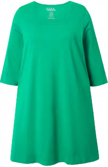Ulla Popken Square Neckline Knit Swing A-line Pocket Tunic Moss Green - Natisnjene majice za ženske - 
