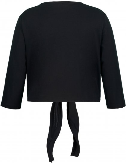 Ulla Popken Versatile Surplice Wrap Tie Hem Bolero Top Black - Majice - 