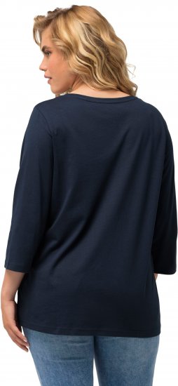 Ulla Popken City Name Graphic Tee Navy - Natisnjene majice za ženske - 