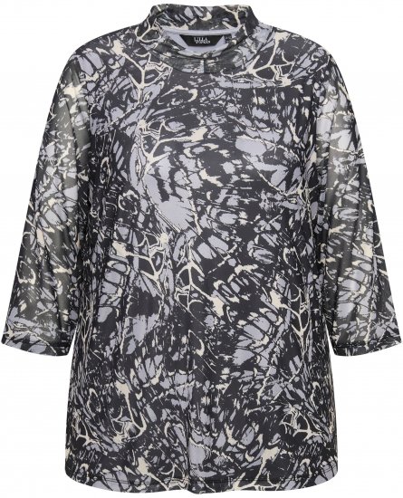 Ulla Popken Mesh Butterfly Wing Layered Tee Black - Majice - 