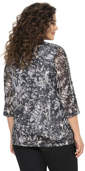 Ulla Popken Mesh Butterfly Wing Layered Tee Black - Majice - 