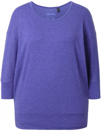 Ulla Popken Quick Drying Batwing Sleeve Tee Blueberry - Natisnjene majice za ženske - 