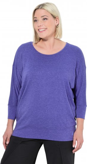 Ulla Popken Quick Drying Batwing Sleeve Tee Blueberry - Natisnjene majice za ženske - 