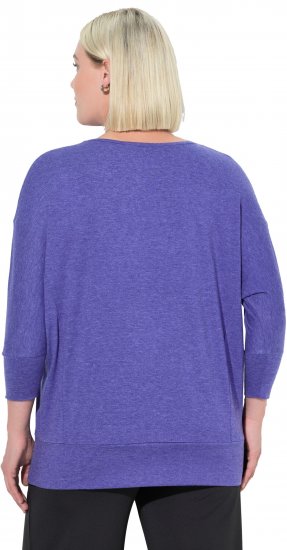 Ulla Popken Quick Drying Batwing Sleeve Tee Blueberry - Natisnjene majice za ženske - 