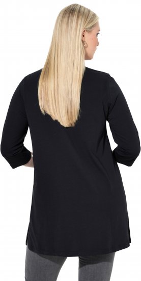 Ulla Popken Ho Ho Ho 3/4 Sleeve Graphic Tunic Tee Black - Majice - 