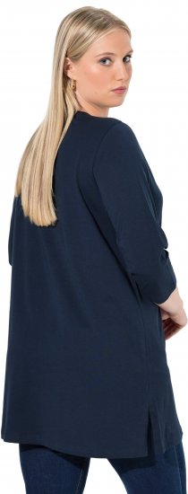 Ulla Popken Ho Ho Ho 3/4 Sleeve Graphic Tunic Tee Navy - Majice - 