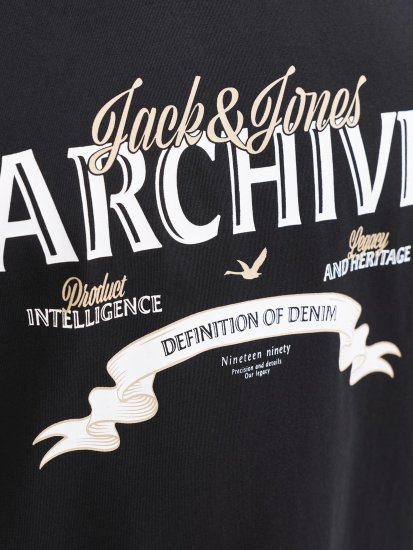 Jack & Jones Dover Denim O-Neck T-Shirt Black - Kratke Majice - Moške kratke majice za močnejše postave