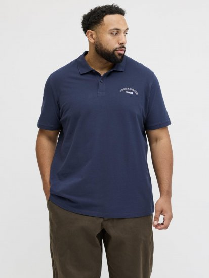 Jack & Jones College Logo Short Sleeve Polo Shirt Blue - Polo majice - Moške Polo Majice za Močnejše Postave