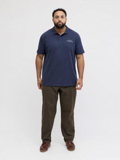 Jack & Jones College Logo Short Sleeve Polo Shirt Blue - Polo majice - Moške Polo Majice za Močnejše Postave