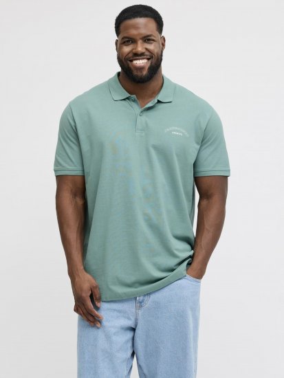 Jack & Jones College Logo Short Sleeve Polo Turquoise - Polo majice - Moške Polo Majice za Močnejše Postave