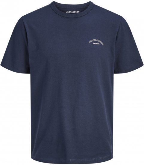 Jack & Jones College Logo Crew Neck T-Shirt Blue - Kratke Majice - Moške kratke majice za močnejše postave