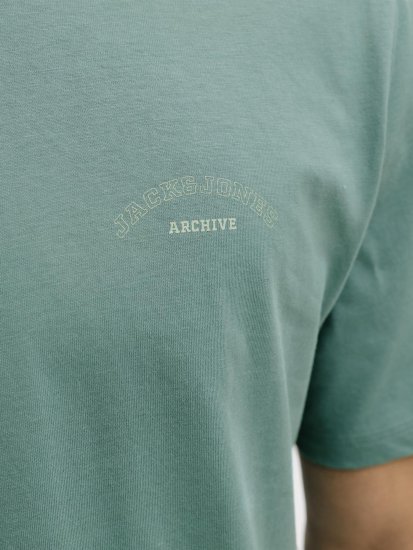 Jack & Jones College Logo Crew Neck T-Shirt Turquoise - Kratke Majice - Moške kratke majice za močnejše postave