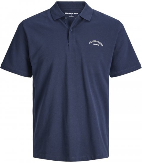 Jack & Jones College Logo Short Sleeve Polo Shirt Blue - Polo majice - Moške Polo Majice za Močnejše Postave