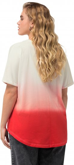 Ulla Popken Dip Dyed Short Sleeve Logo Tee Off-White - Natisnjene majice za ženske - 