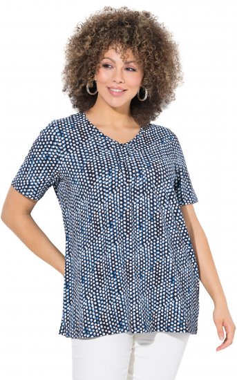 Ulla Popken So Many Dots Tee Navy Blue - Natisnjene majice za ženske - 