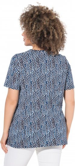 Ulla Popken So Many Dots Tee Navy Blue - Natisnjene majice za ženske - 