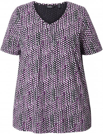 Ulla Popken So Many Dots Tee Light Heather - Natisnjene majice za ženske - 