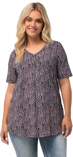 Ulla Popken So Many Dots Tee Light Heather - Natisnjene majice za ženske - 