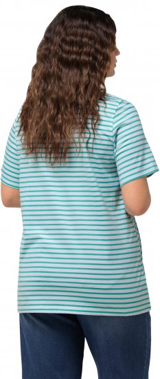 Ulla Popken Palm Tree Embroidered Tee Turquoise Green - Natisnjene majice za ženske - 