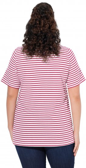 Ulla Popken Palm Tree Embroidered Tee Dark Raspberry - Natisnjene majice za ženske - 