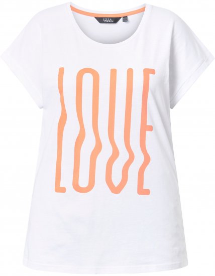 Ulla Popken LOVE Short Sleeve Graphic Tee Snow White - Natisnjene majice za ženske - 