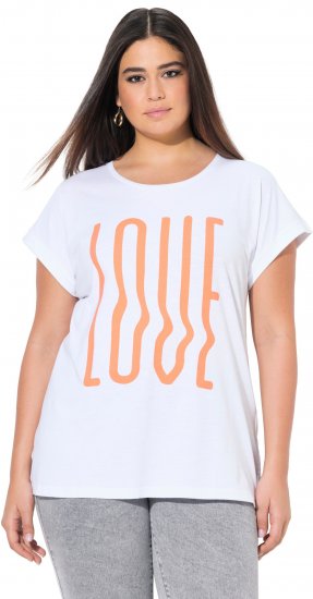Ulla Popken LOVE Short Sleeve Graphic Tee Snow White - Natisnjene majice za ženske - 