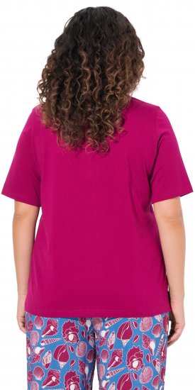 Ulla Popken Shell Picker Club Short Sleeve Graphic Tee Magnolia Red - Natisnjene majice za ženske - 