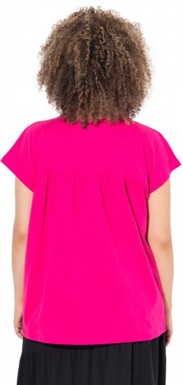 Ulla Popken Free Spirit Butterfly Cap Sleeve Graphic Tee Magenta Pink - Natisnjene majice za ženske - 