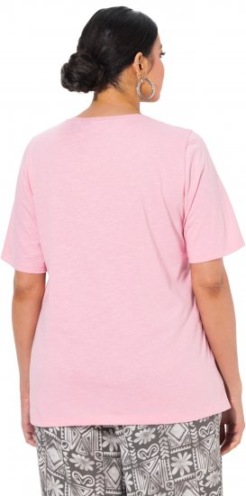 Ulla Popken Cactus Short Sleeve Graphic Tee Pink - Natisnjene majice za ženske - 