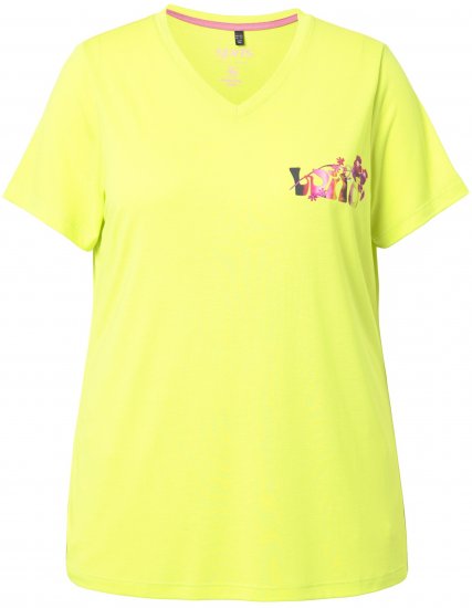 Ulla Popken Wild Antibacterial Short Sleeve Tee Lime - Majice - 