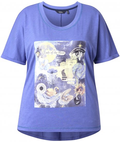 Ulla Popken Lady Of The Moon Short Sleeve Graphic Tee Lavender - Natisnjene majice za ženske - 