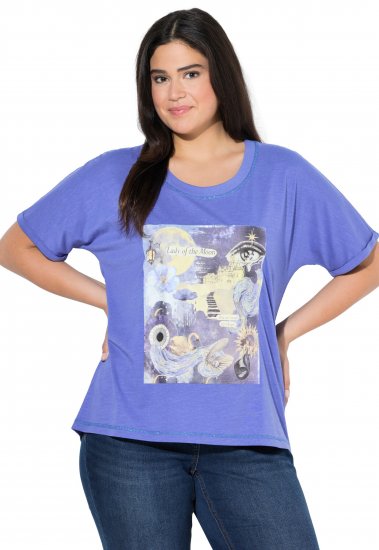 Ulla Popken Lady Of The Moon Short Sleeve Graphic Tee Lavender - Natisnjene majice za ženske - 