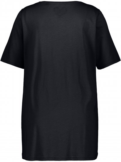 Ulla Popken Essential Front Pleat Tee Black - Majice - 