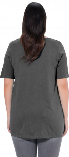 Ulla Popken Essential Front Pleat Tee Graphite Grey - Majice - 