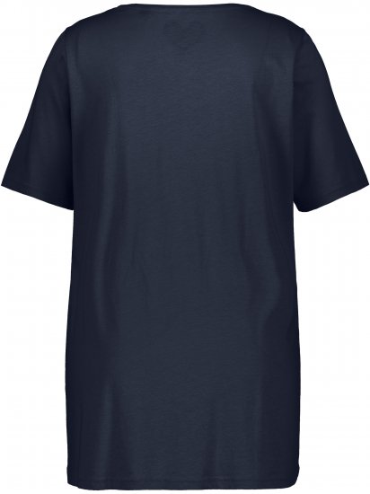 Ulla Popken Essential Front Pleat Tee Navy Blue - Majice - 