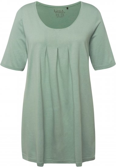 Ulla Popken Essential Front Pleat Tee Light Moss Green - Majice - 
