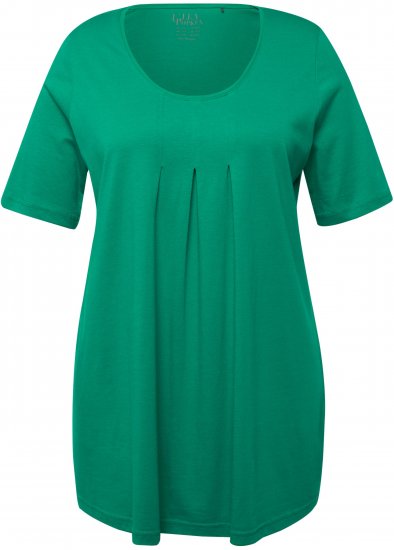 Ulla Popken Essential Front Pleat Tee Emerald Green - Majice - 