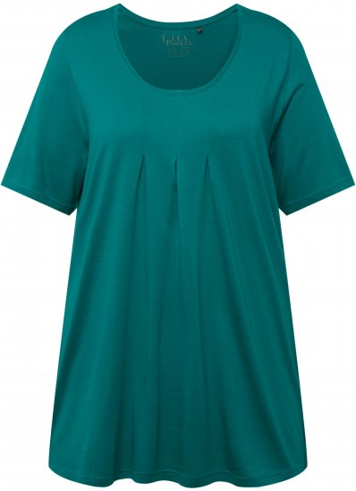 Ulla Popken Essential Front Pleat Tee Dark Emerald - Majice - 