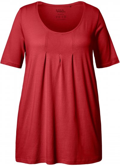 Ulla Popken Essential Front Pleat Tee Poppy - Majice - 