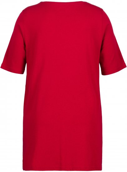 Ulla Popken Essential Front Pleat Tee Poppy - Majice - 