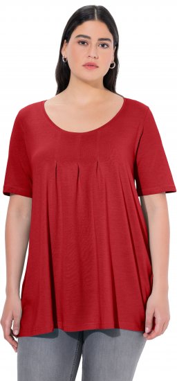 Ulla Popken Essential Front Pleat Tee Poppy - Majice - 
