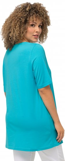 Ulla Popken Essential Front Pleat Tee Deep Aqua - Majice - 