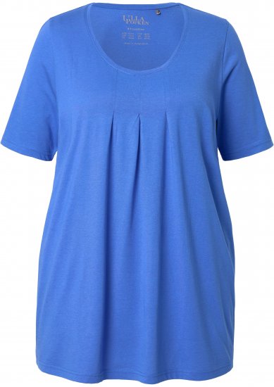 Ulla Popken Essential Front Pleat Tee Peacock Blue - Majice - 