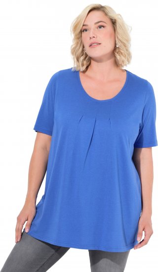 Ulla Popken Essential Front Pleat Tee Peacock Blue - Majice - 