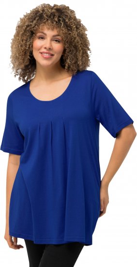 Ulla Popken Essential Front Pleat Tee Cobalt Blue - Majice - 