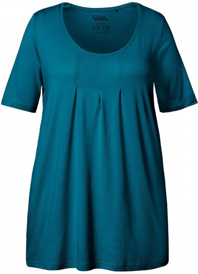 Ulla Popken Essential Front Pleat Tee Cerulean - Majice - 