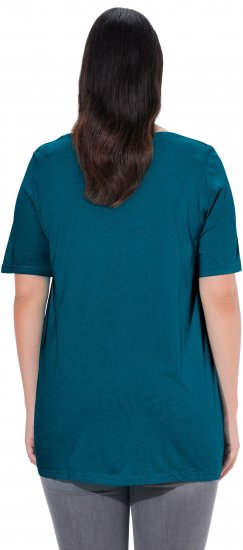 Ulla Popken Essential Front Pleat Tee Cerulean - Majice - 