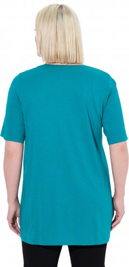 Ulla Popken Essential Front Pleat Tee Teal - Majice - 