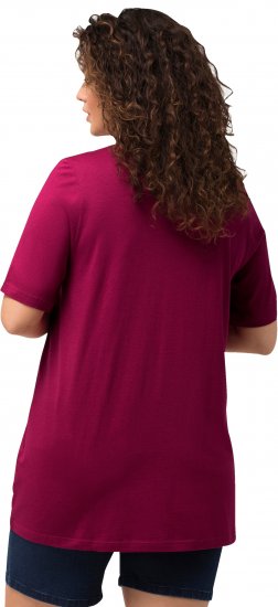 Ulla Popken Essential Front Pleat Tee Magnolia Red - Majice - 