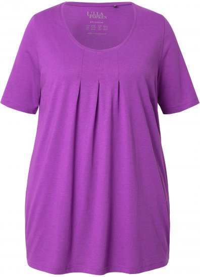 Ulla Popken Essential Front Pleat Tee Purple - Majice - 